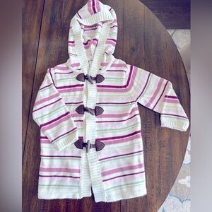 Vintage Gymboree Winter Princess Striped Hooded Toggle Sweater Sz. 18-24 Mos